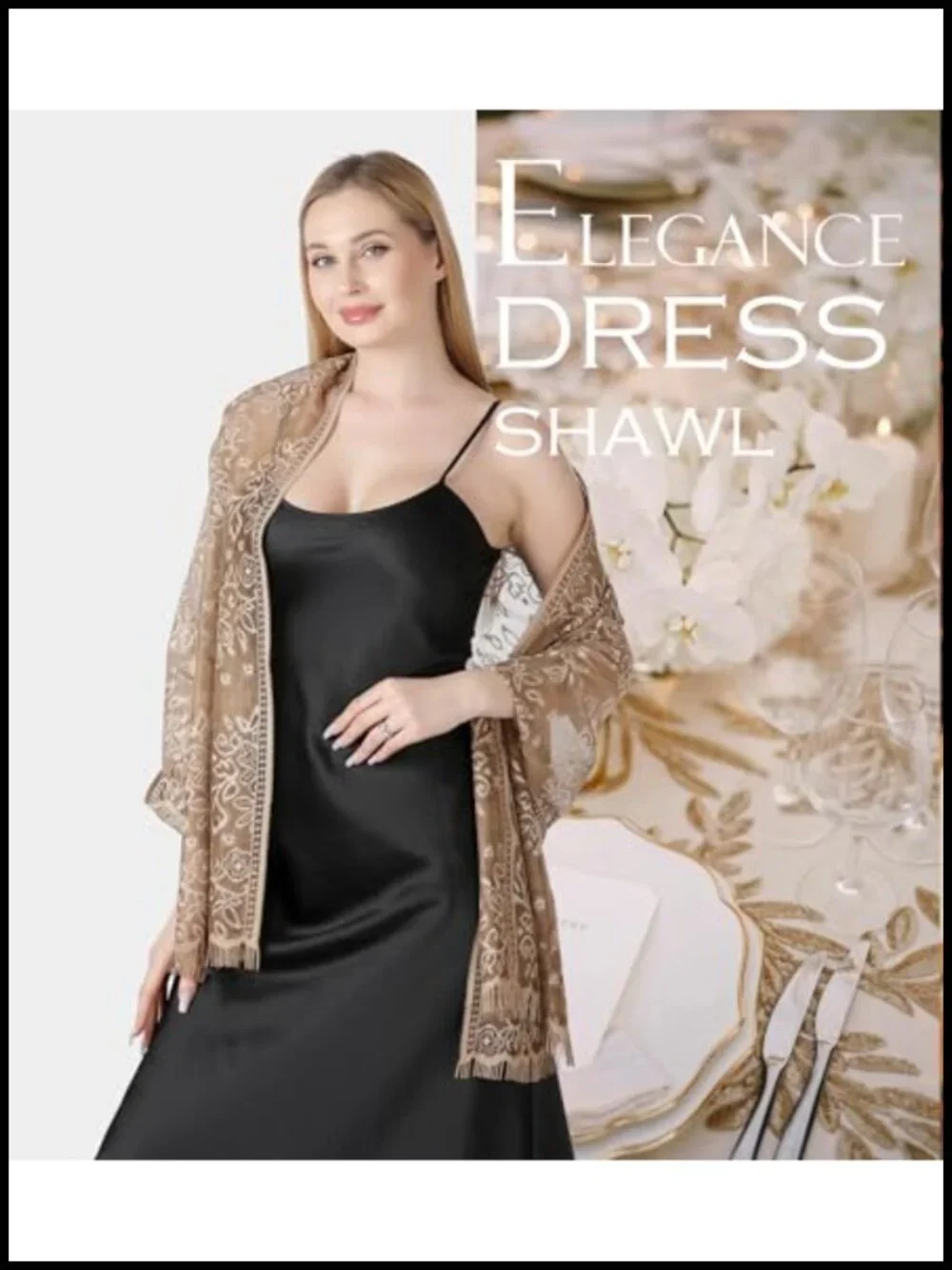 Lace Shawl Wrap for Women Evening Dress Wedding Flower Sheer Mesh Scarf